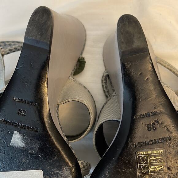 Balenciaga Paris Sandals Wedges Open Toe Shoes Size 38 - Picture 8 of 12